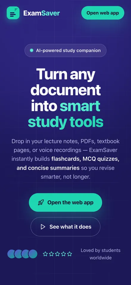 ExamSaver on mobile
