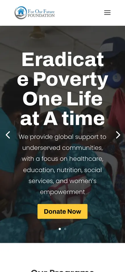 For Our Future Foundation on mobile