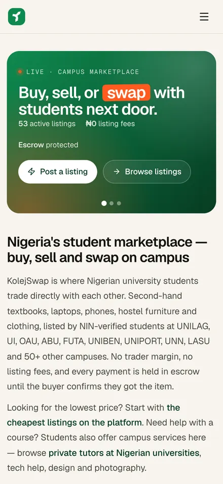KolejSwap on mobile