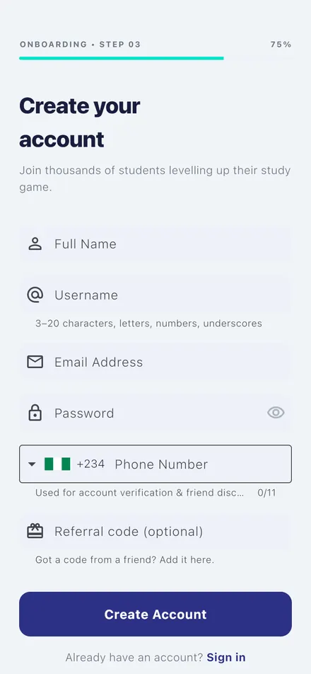 MedQuiz app screen