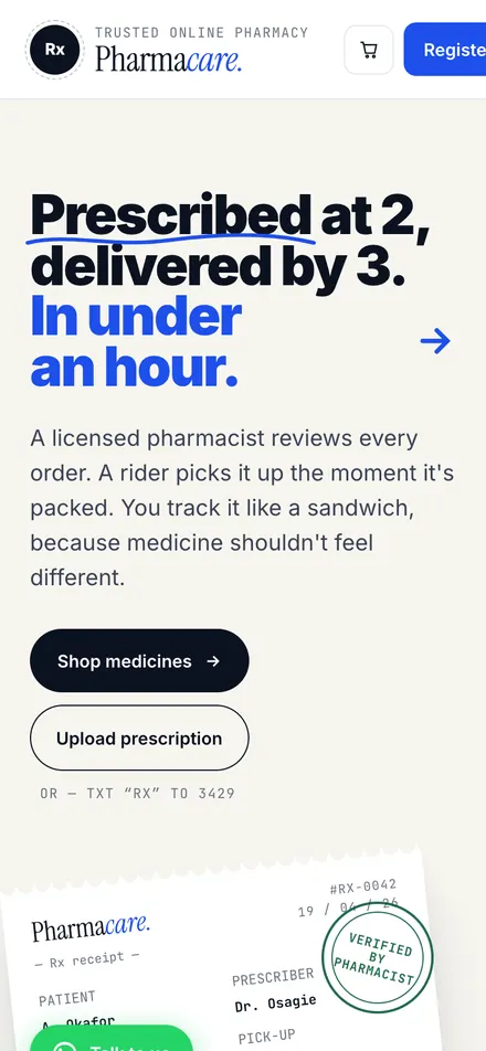 PharmaCare on mobile